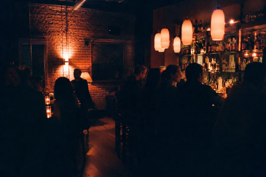 An illustrated café interior with room to sit and talk